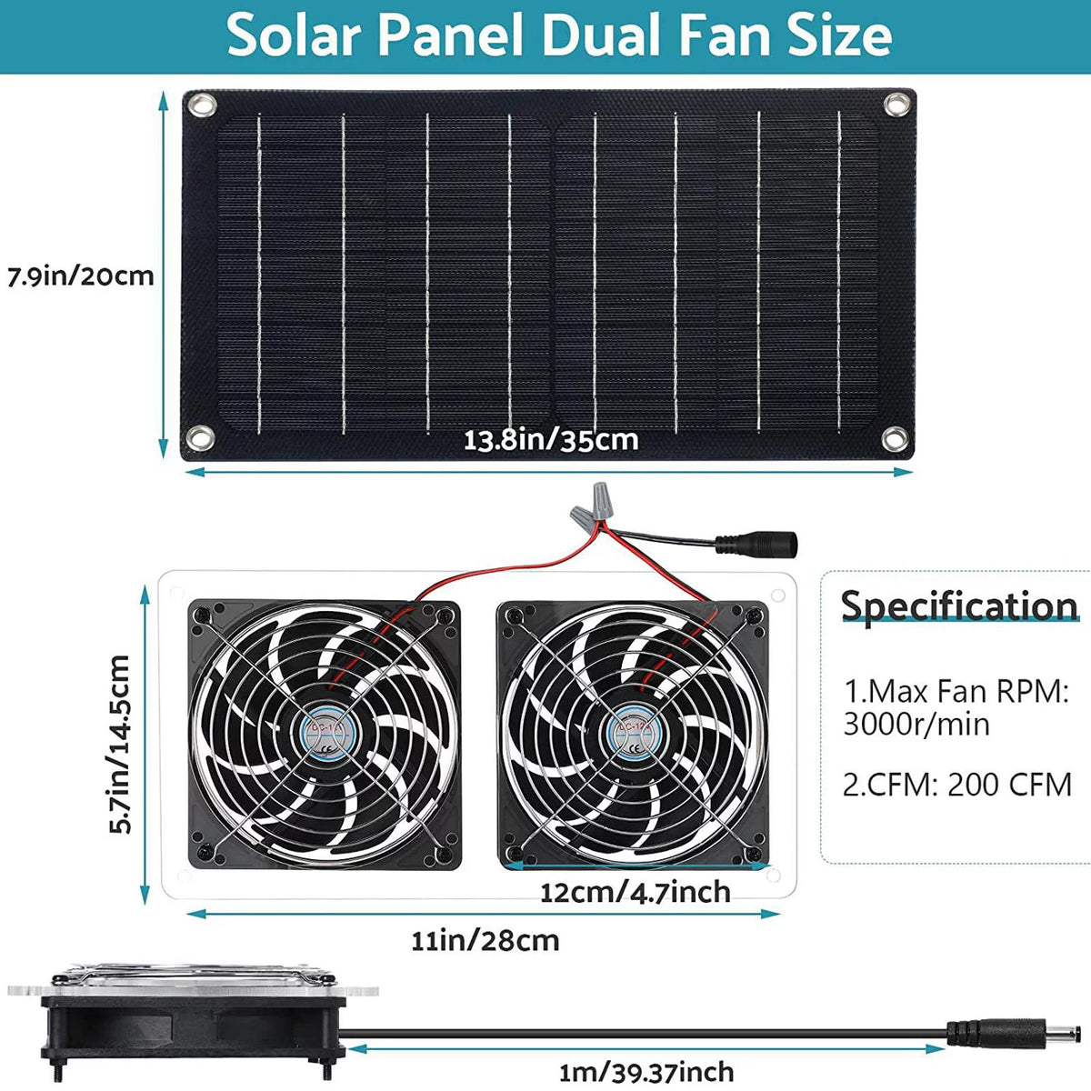 Waterproof Solar Fan Ventilator L970
