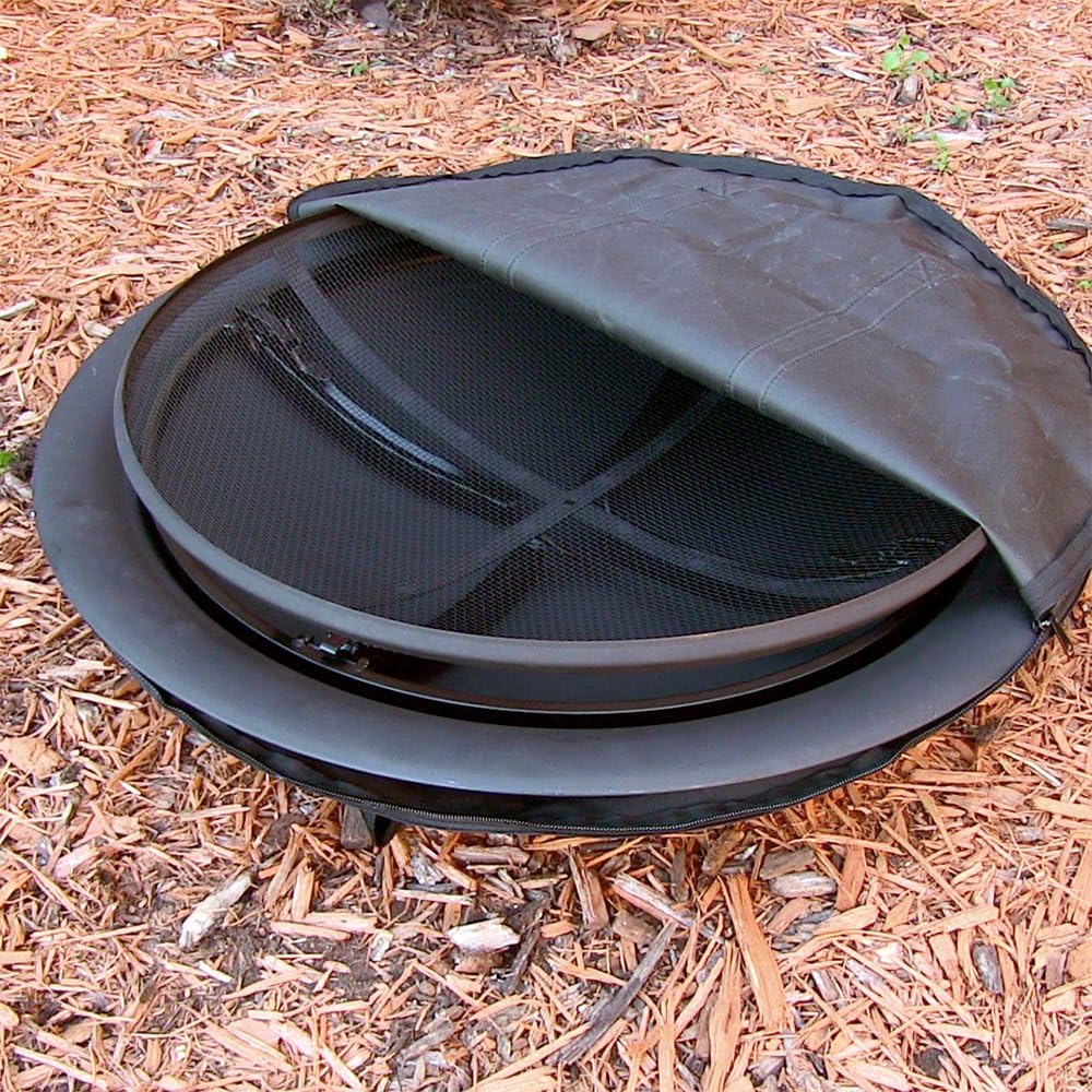 29-Inch Round Wood-Burning Portable Fire Pit Bowl with Spark Screen R401198
