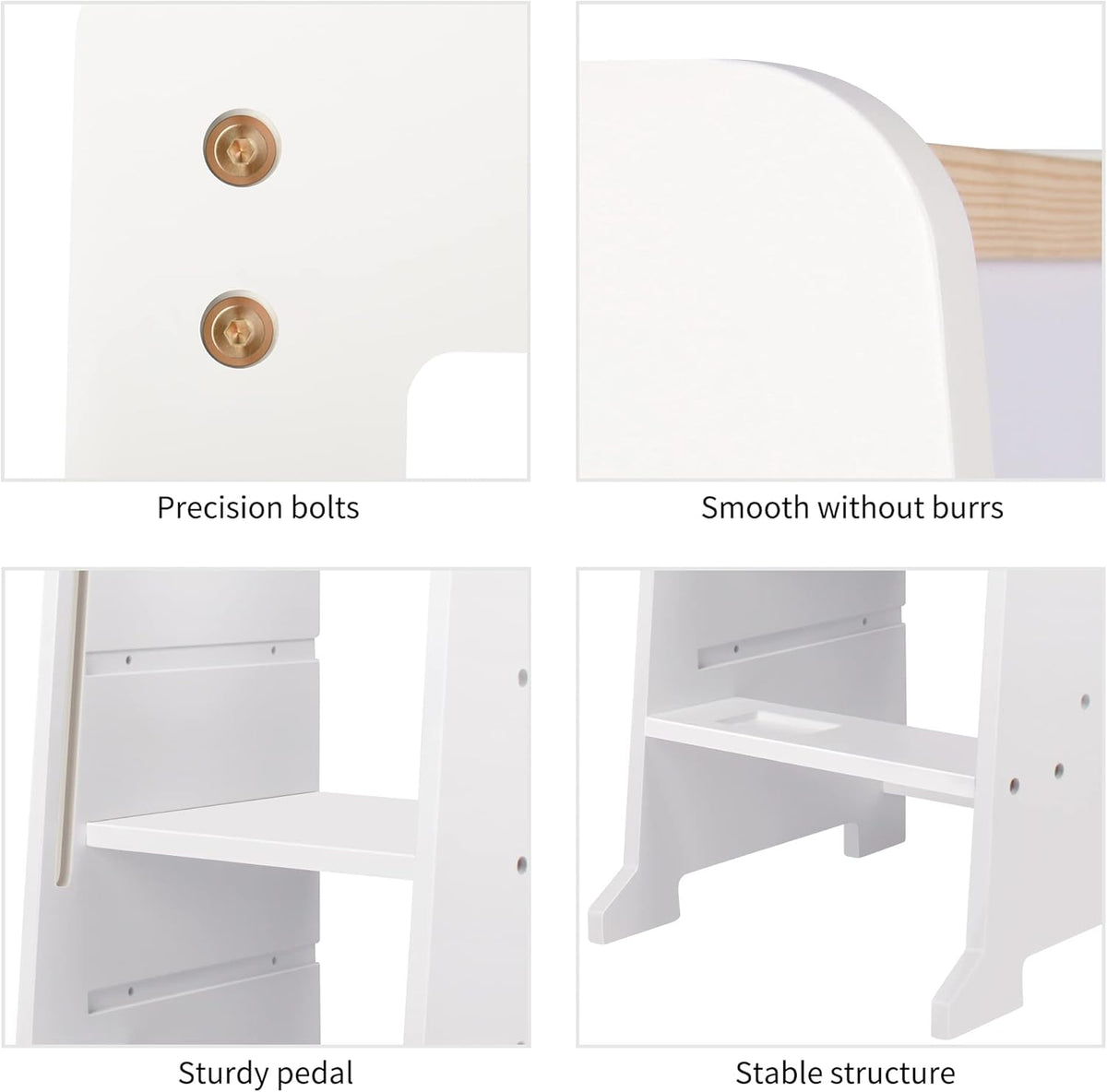 Adjustable Wooden Toddler Kitchen Stool with Activity Board O25815