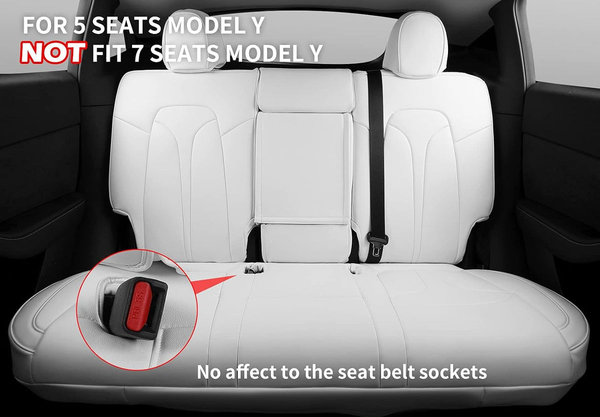 White Nappa Leather Car Seat Covers 12 Pcs V594