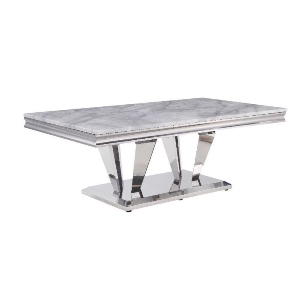 Light Gray Faux Marble Coffee Table M9004