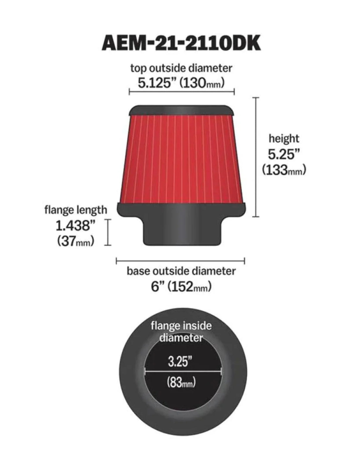 Universal DryFlow Clamp-On Air Filter P8198