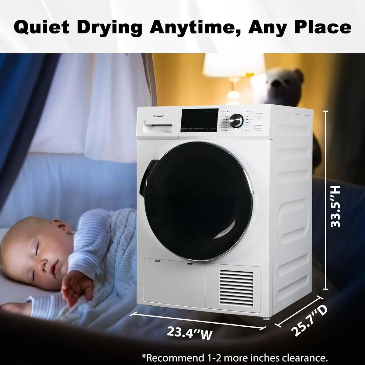 4.4 Cu ft Ventless Heat Pump Front Load Clothes Dryer P148