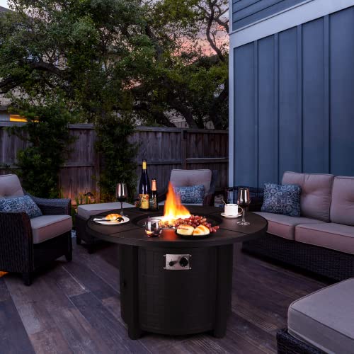 Propane Fire Pit Table 42in 50,000 BTU Round Gas Fire Pit D578600