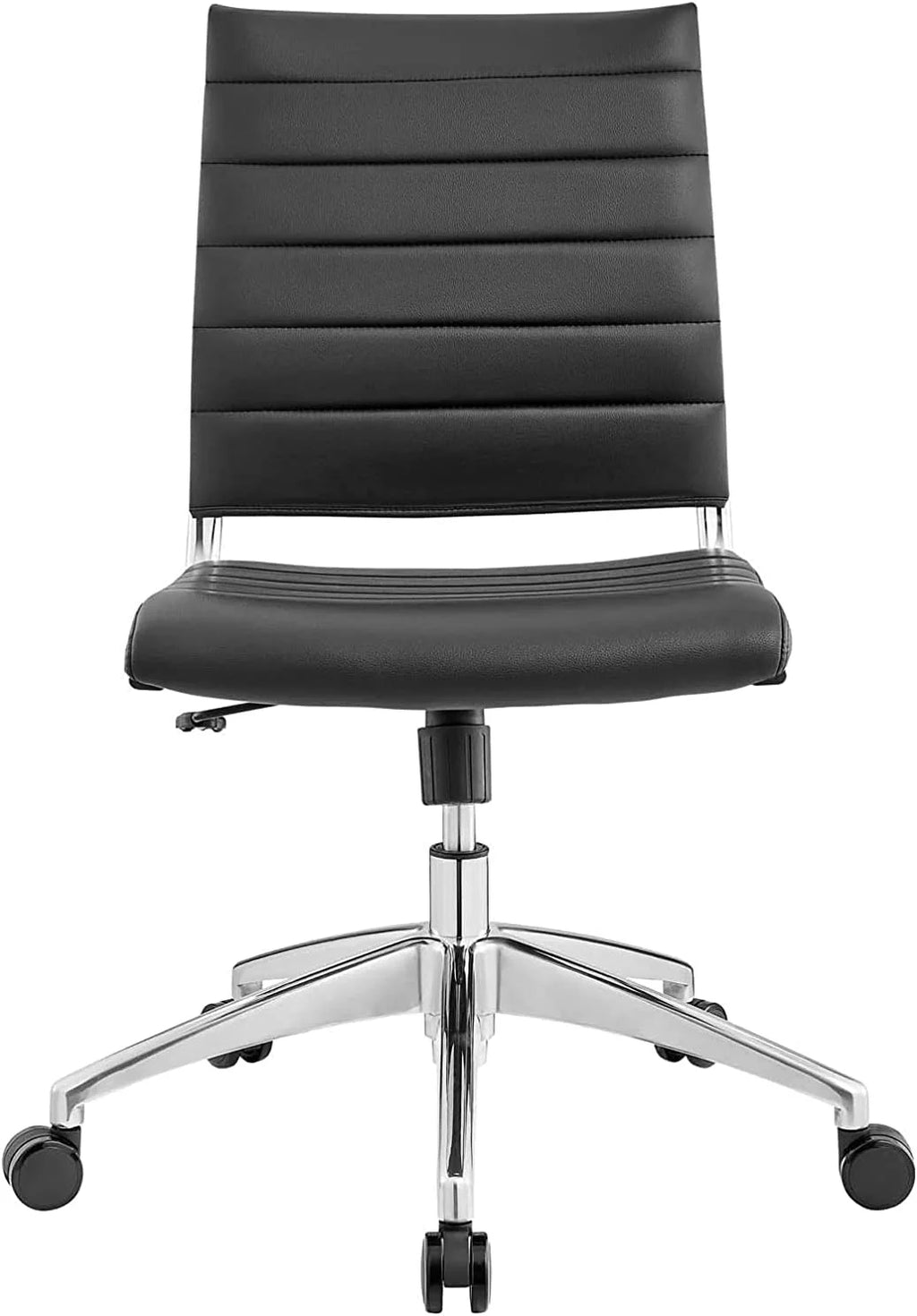 Black Ribbed Armless Swivel Chair A682