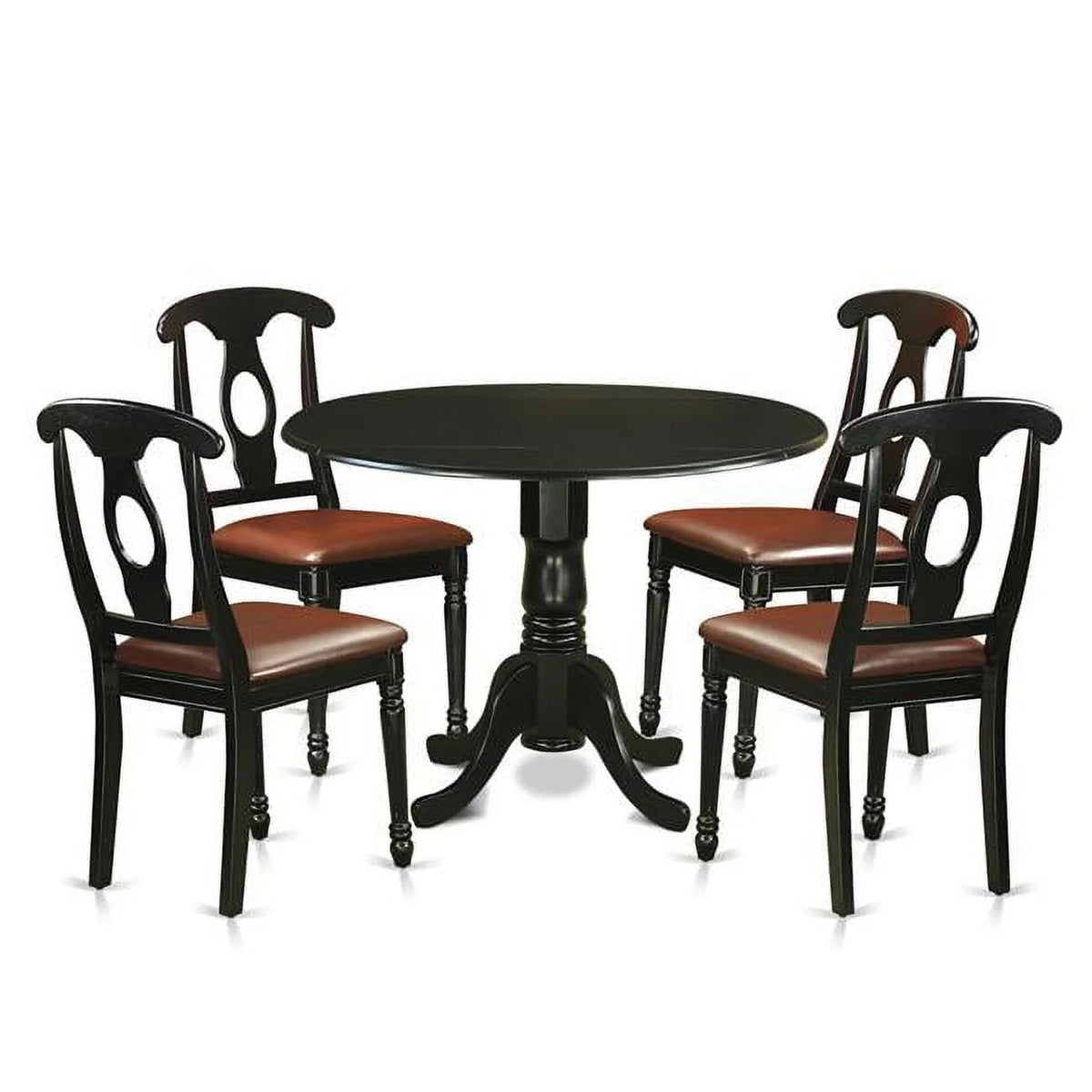 Black 5 Piece Small Kitchen Table & 4 Chairs Y545