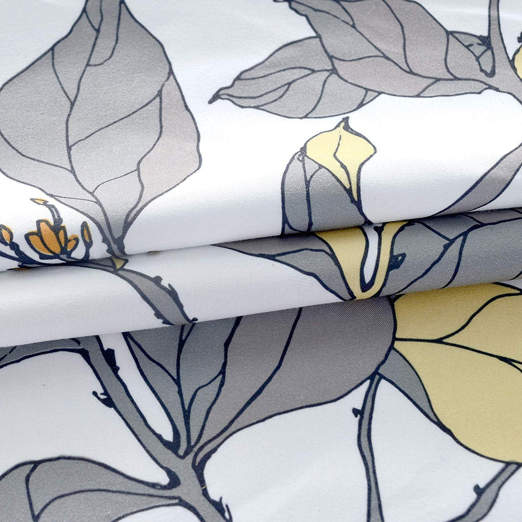 Yellow Gray Floral Blackout Curtain 63"L x 45"W M42091
