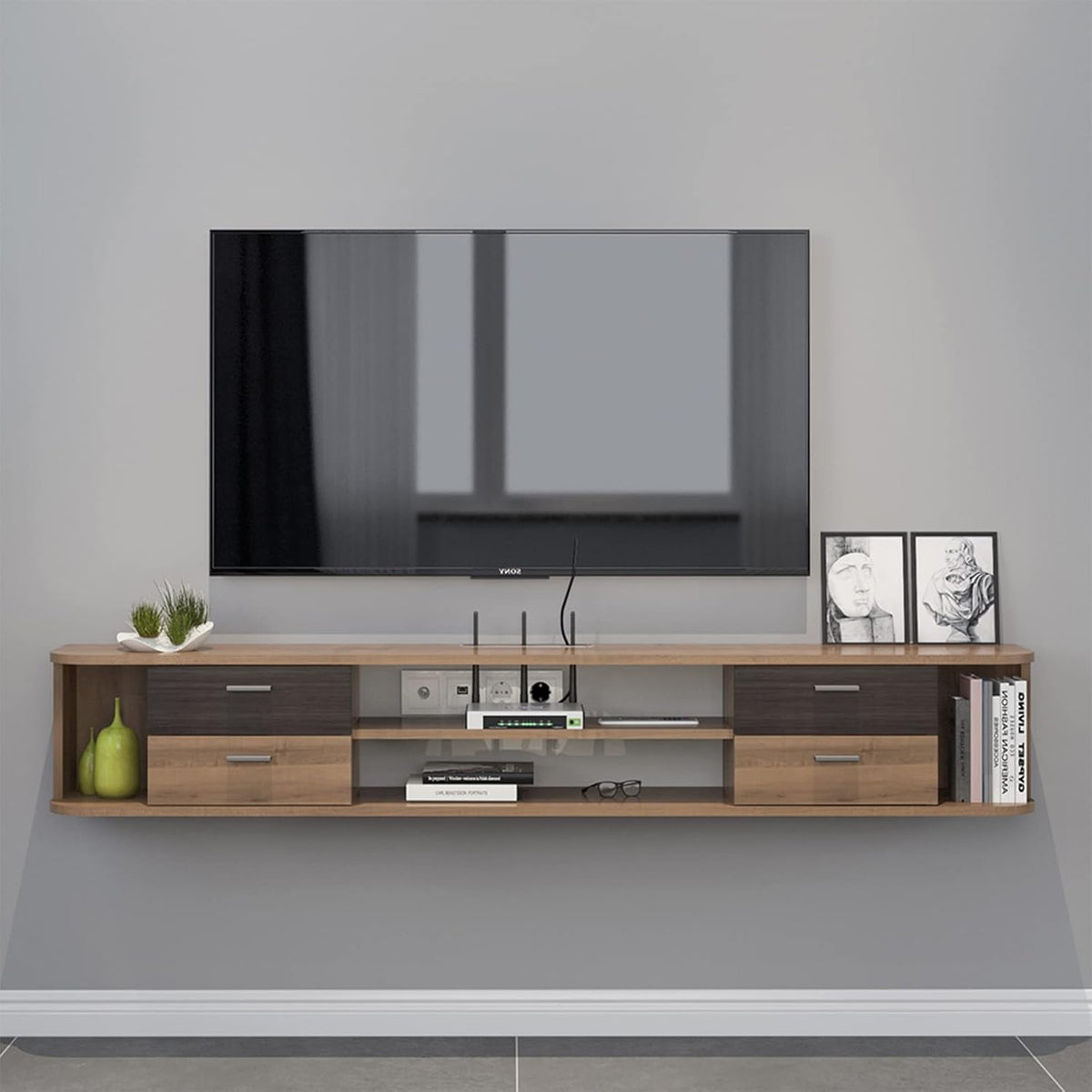 Wall Mounted Floating TV Stand with 4 Drawers D96248