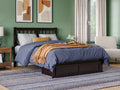 Full Wood Platform Bed Frame with Foot Drawer Storage L40805
