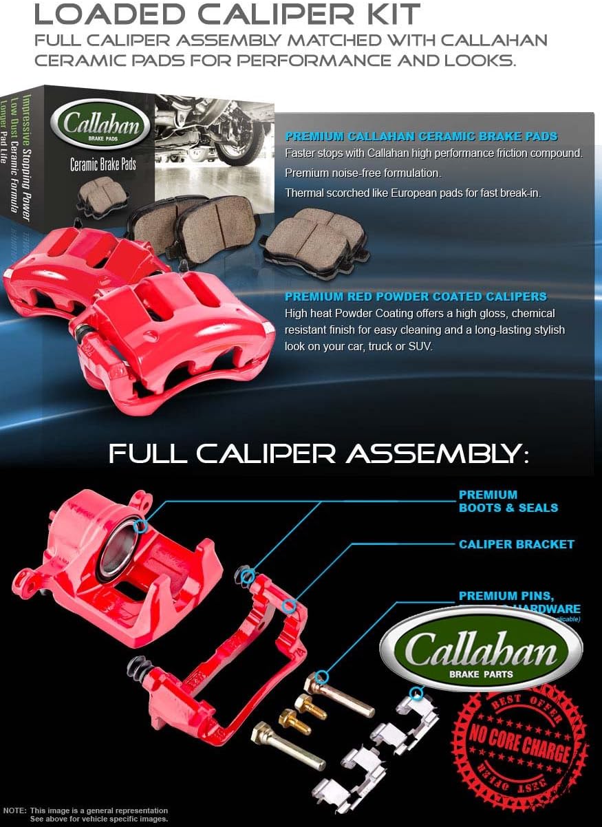 Red Powder Coated Calipers Ceramic Brake Pads C878285