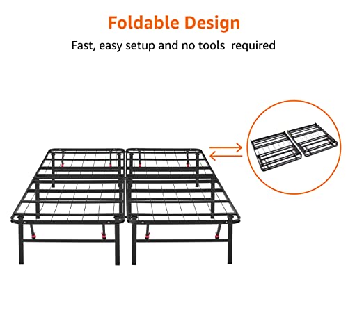 Black Twin Size Metal Platform Bed Frame with Storage A171302