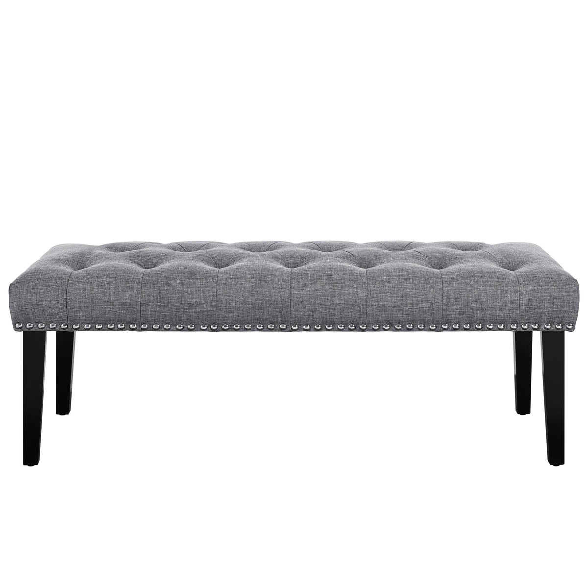 Grey Tufted Upholstered Bed Bench P2205
