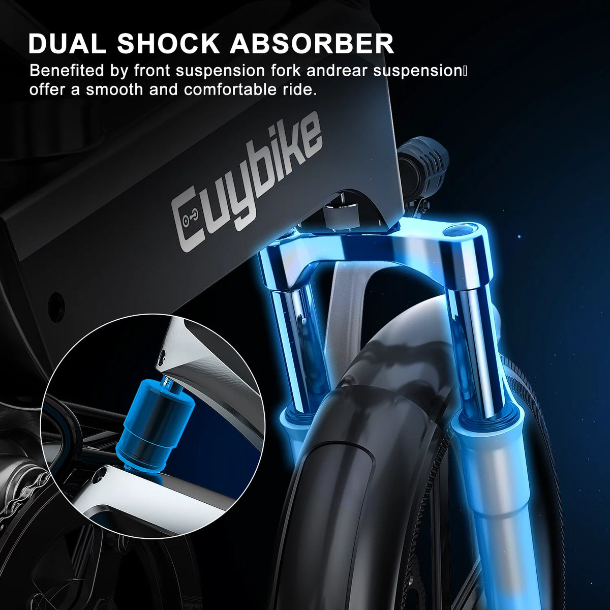 Folding Electric Bike 500W 48V 12.8AH 20'' Black U877