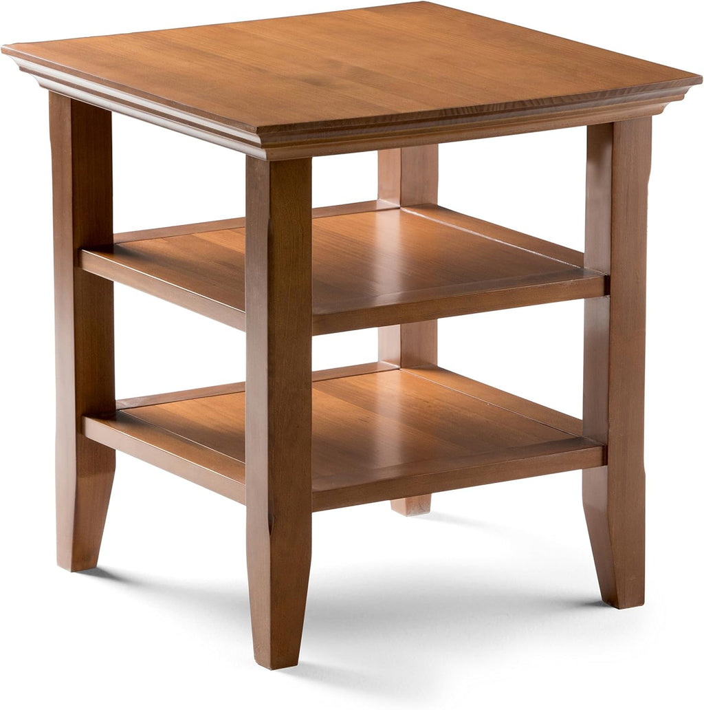 19 inch Rustic Natural Aged Brown End Table F3854