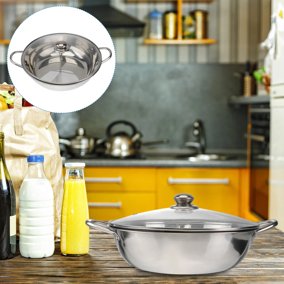 Stainless Steel Induction Cooker Pot with Lid E988064