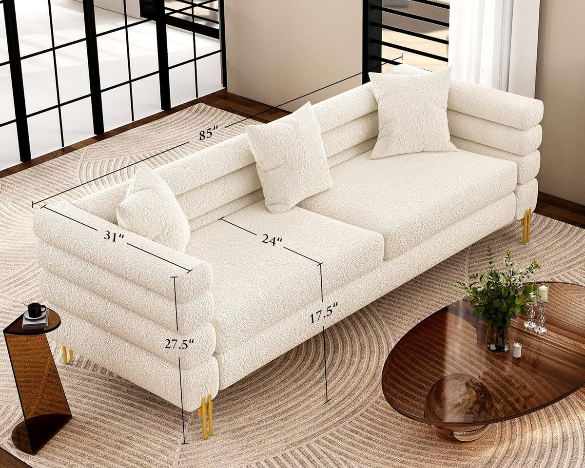 Oversize Bouclé 3 Seater Sofa E61105