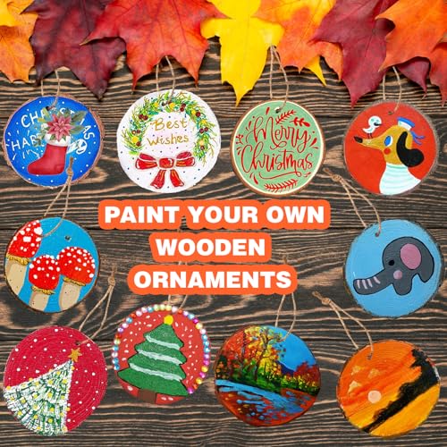 20 Pcs Natural Round Wood Slices Craft Kit Z577
