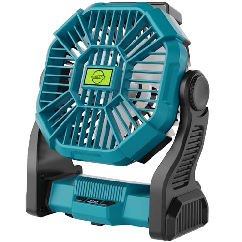 Battery Powered Portable Rechargeable Fan with LED Light & Hook Q950016