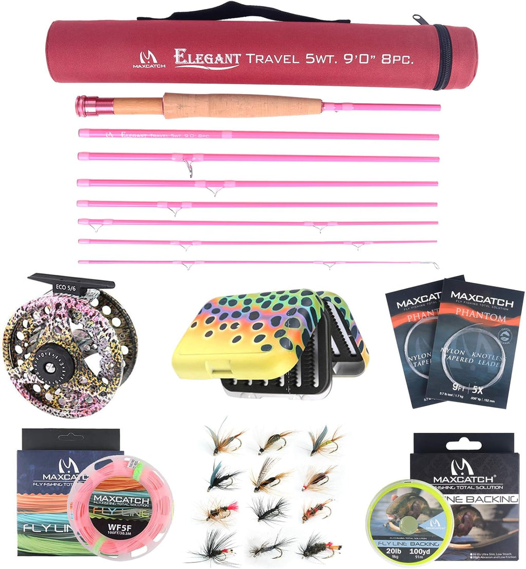 Pink 2/5-weight Fly Fishing Rod with Rod Tube H7768