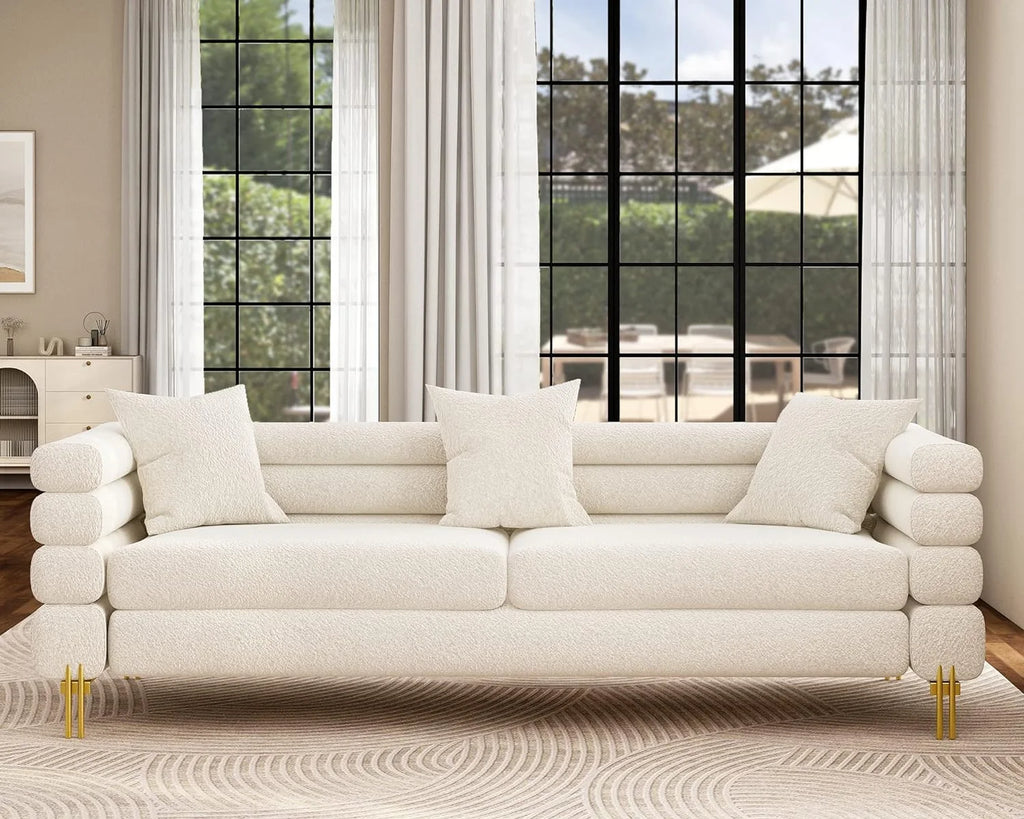 Oversize Bouclé 3 Seater Sofa E61105