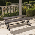 Aluminum Dining Bench with Steel Frame G804331