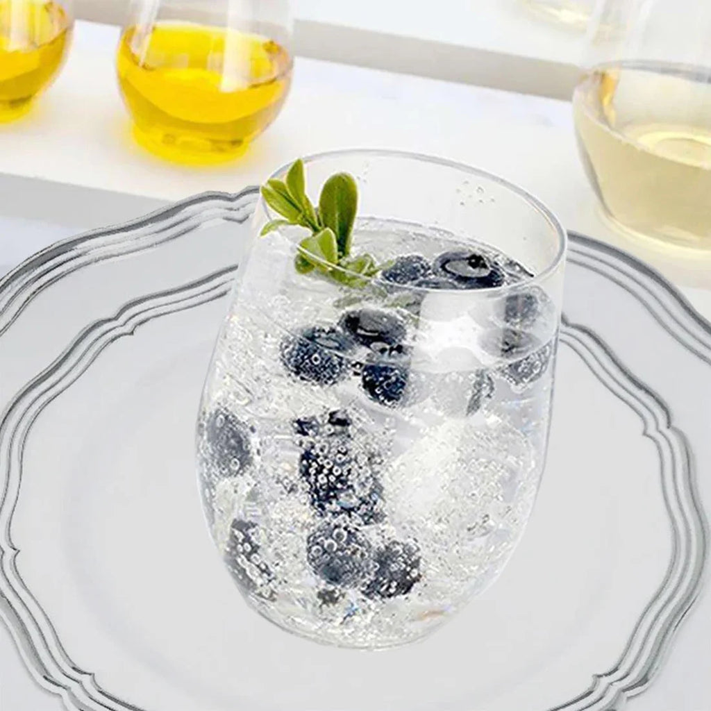 Clear Plastic Stemless Wine Goblet 16 Oz Pack of 6 Z61174