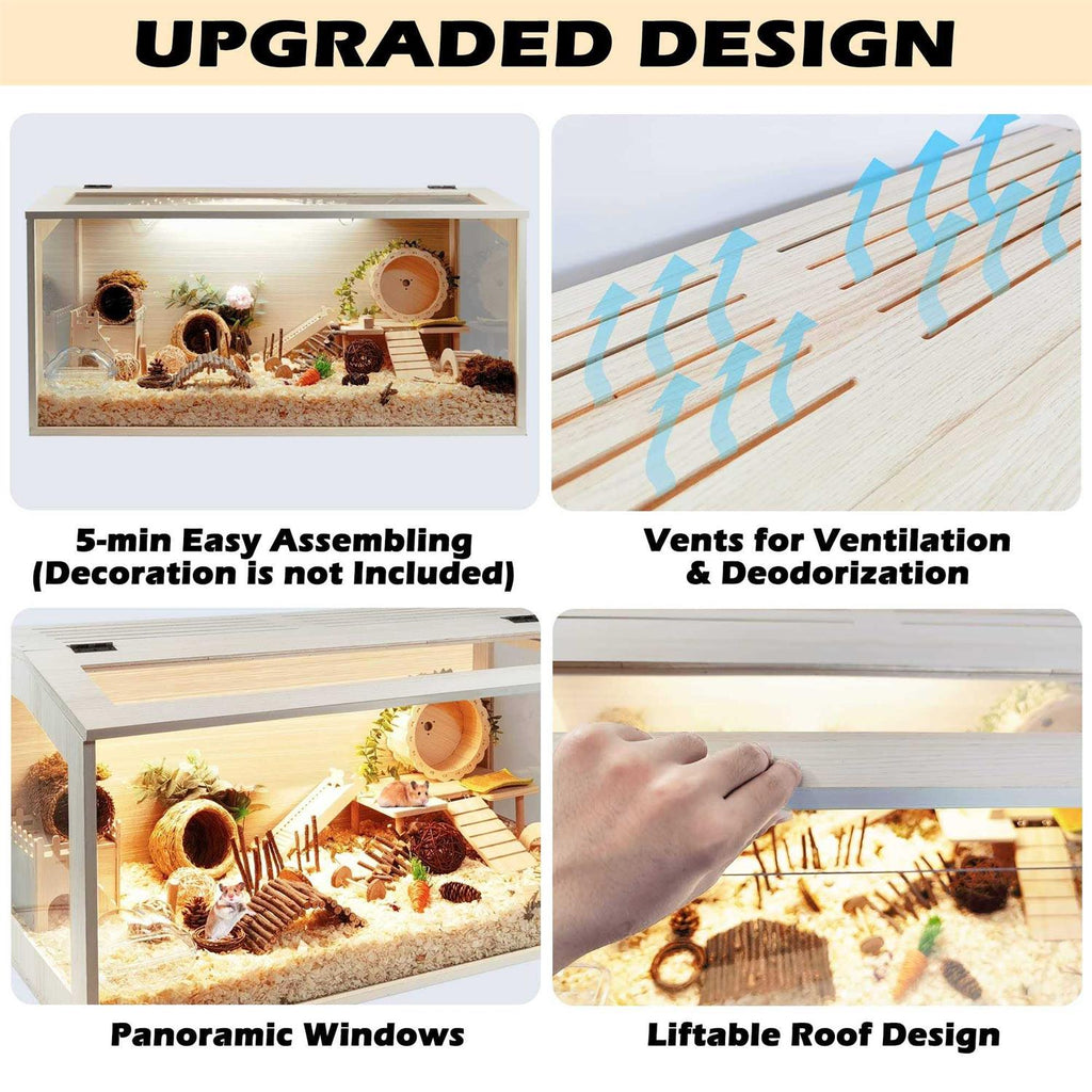 Wooden Hamster Cage with Acrylic Sheets L811