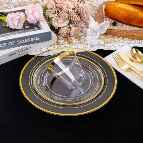 350Pcs Gold Dinnerware Set for 50 Guests G9050