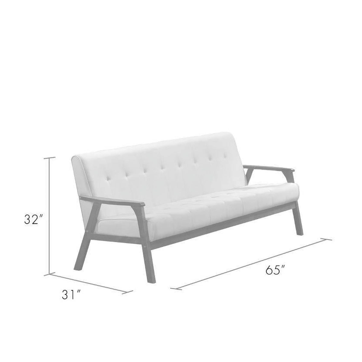 Grey Mid Century Wood 4pc Living Room Set Y4521