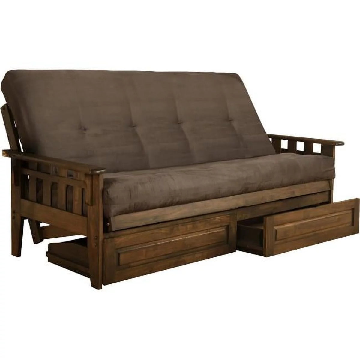 Gray Suede Fabric Mattress with Frame H813255