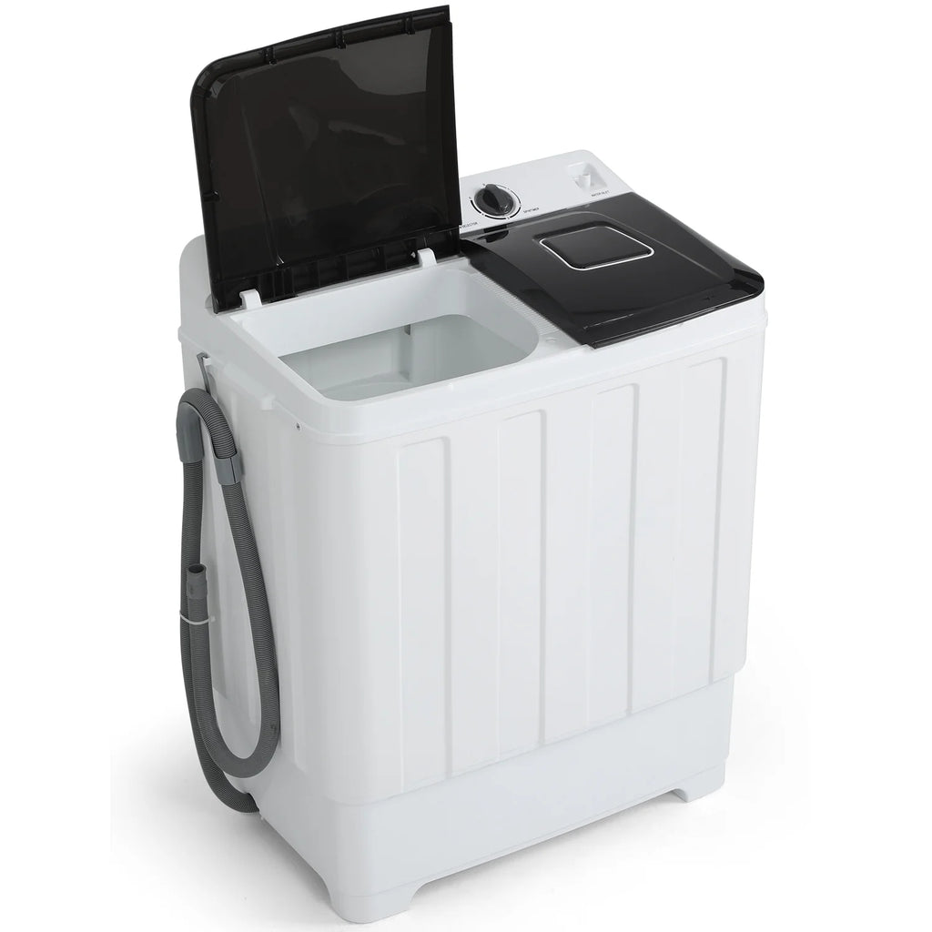 Portable 30lbs Twin Tub Washer and Dryer Combo with Drain Pump, Black G406129