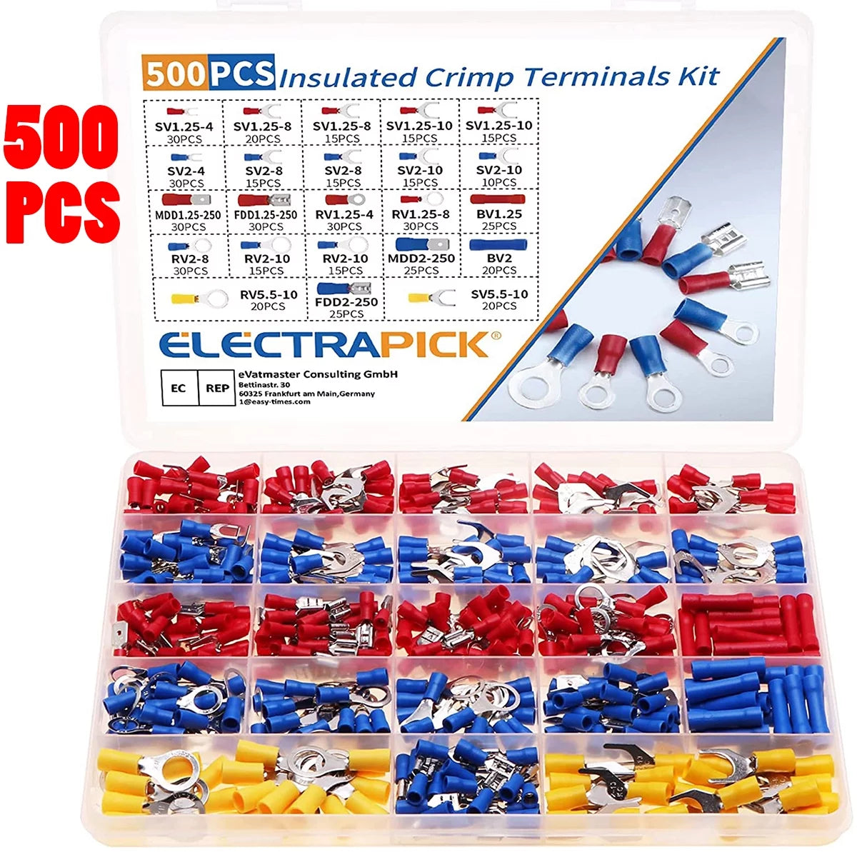 500 PCS Insulated Electrical Wire Connectors Kit M756