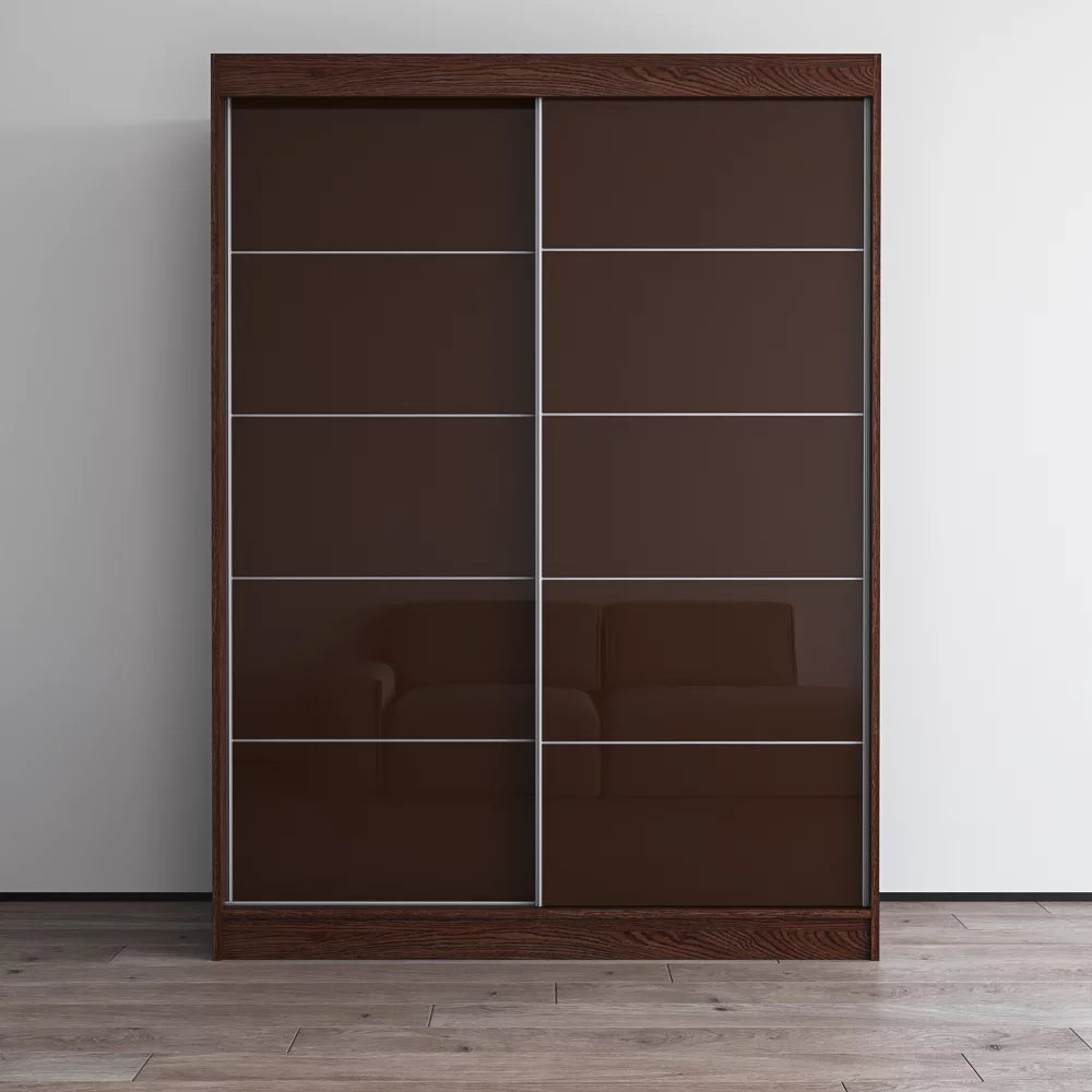 2 Door 59" Wide High Gloss Wardrobe Armoire A5085