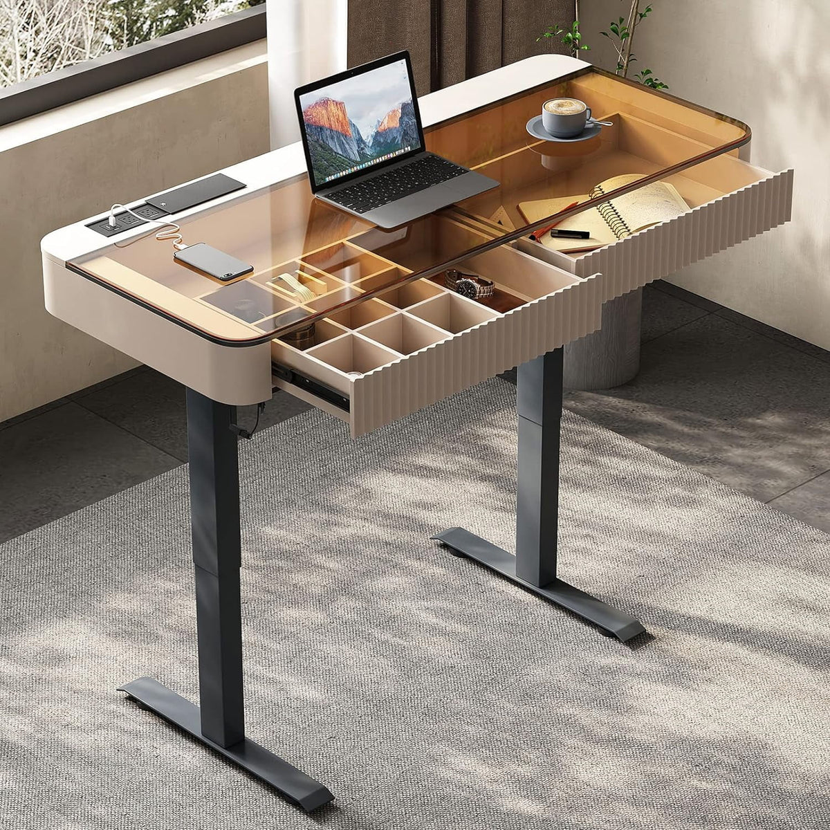 Electric Standing Desk with Drawer G863