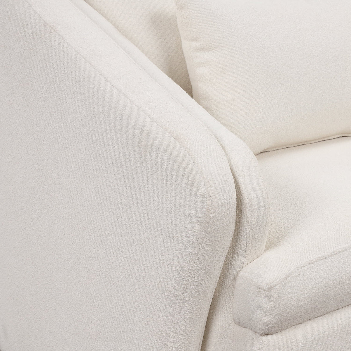 White Velvet Barrel Accent Chair with Pillow R655573