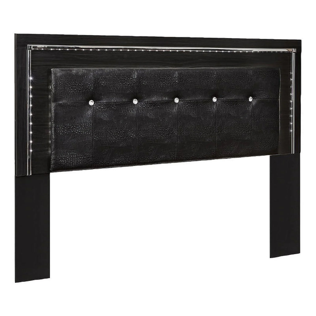 Black Faux Leather King Panel Headboard T5671