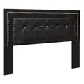 Black Faux Leather King Panel Headboard T5671