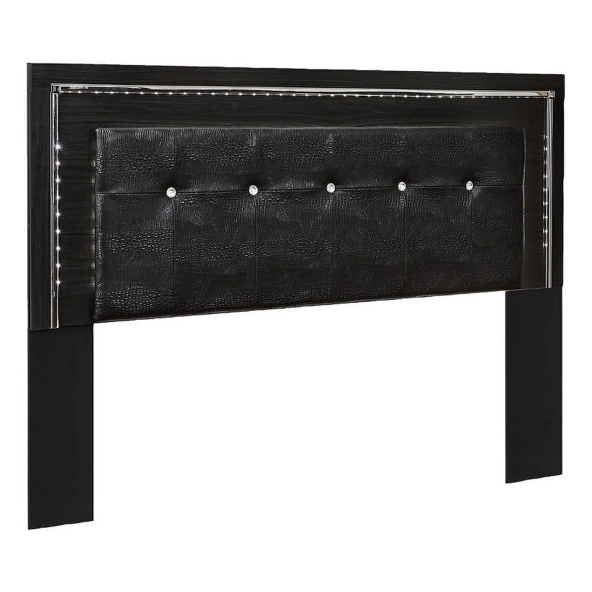 Black Faux Leather King Panel Headboard T5671