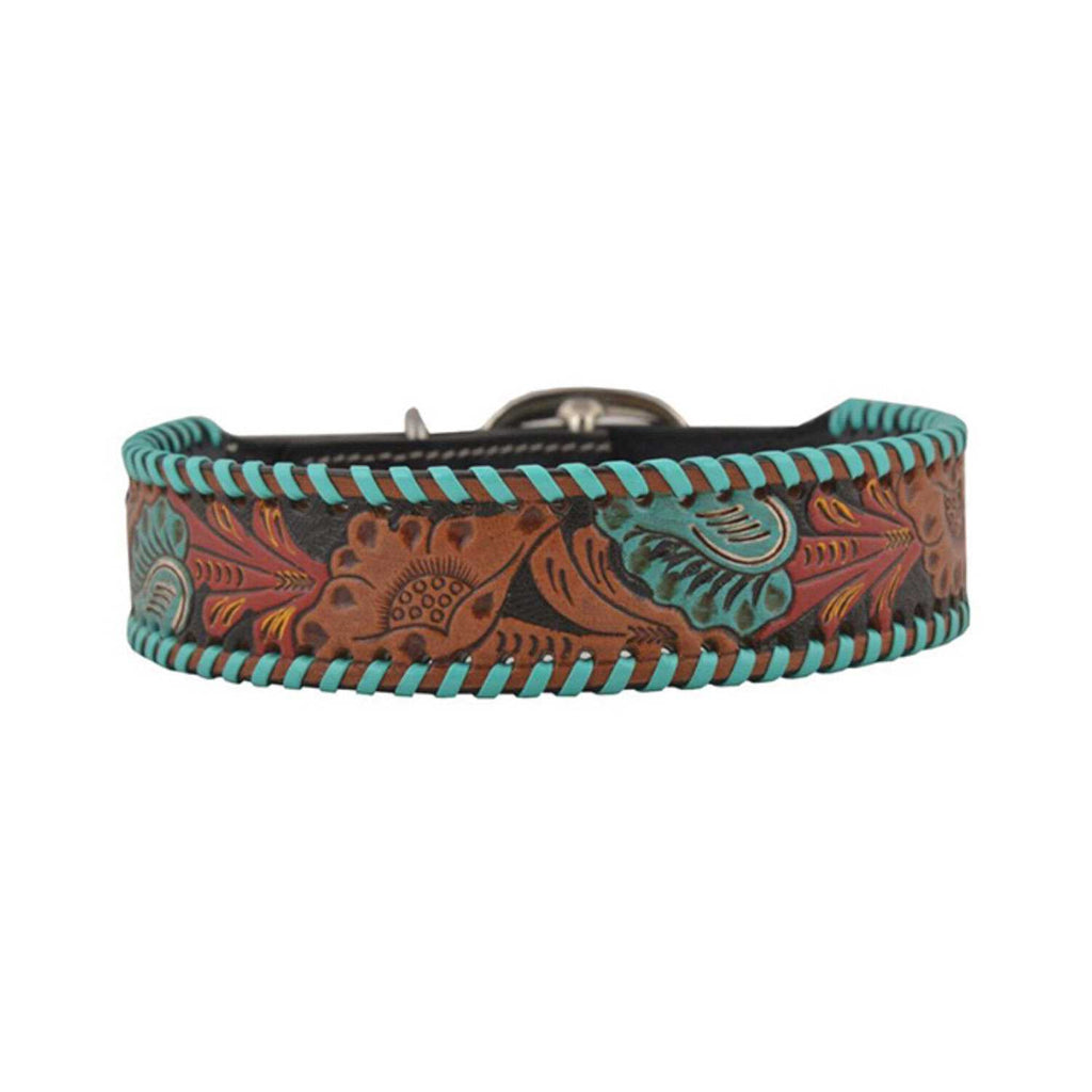 Tooled Leather Dog Collar Y330434