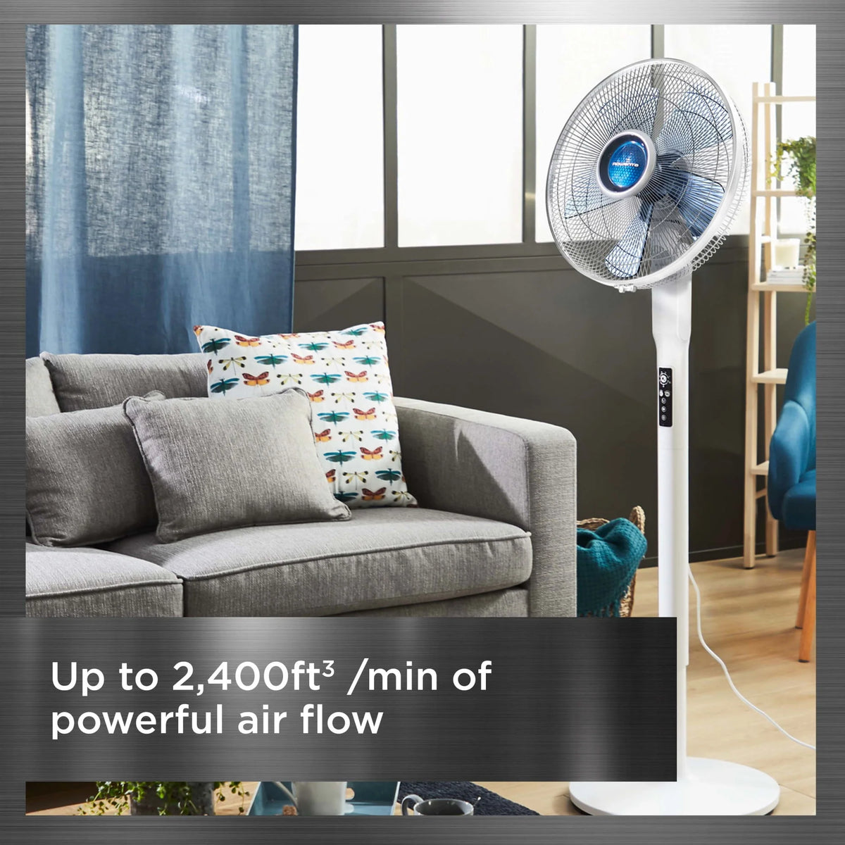 White Stand Fan with Remote Control N484