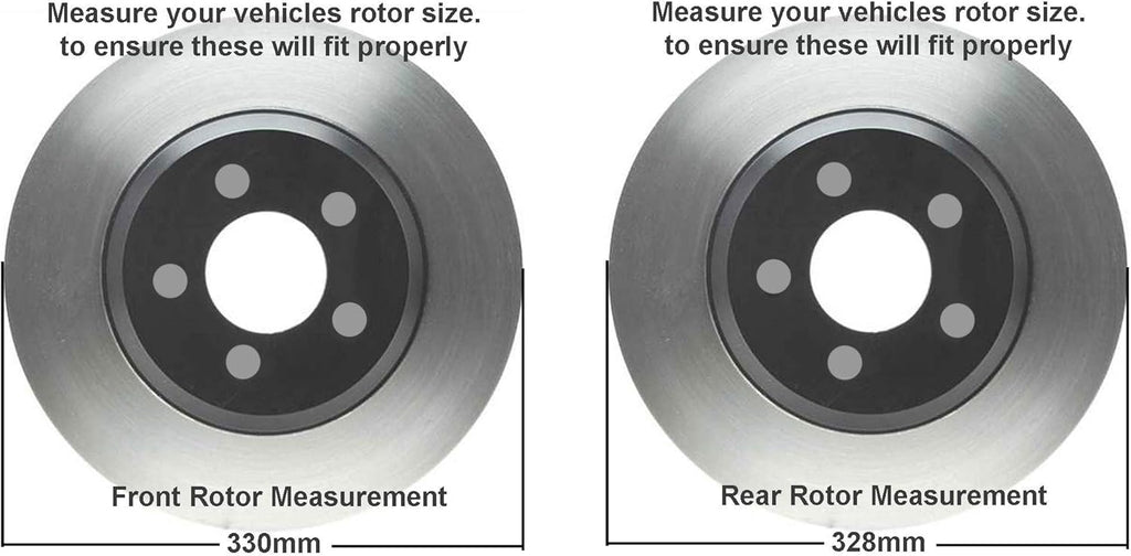 Front and Rear Disc Rotors + Brake Pads S99199