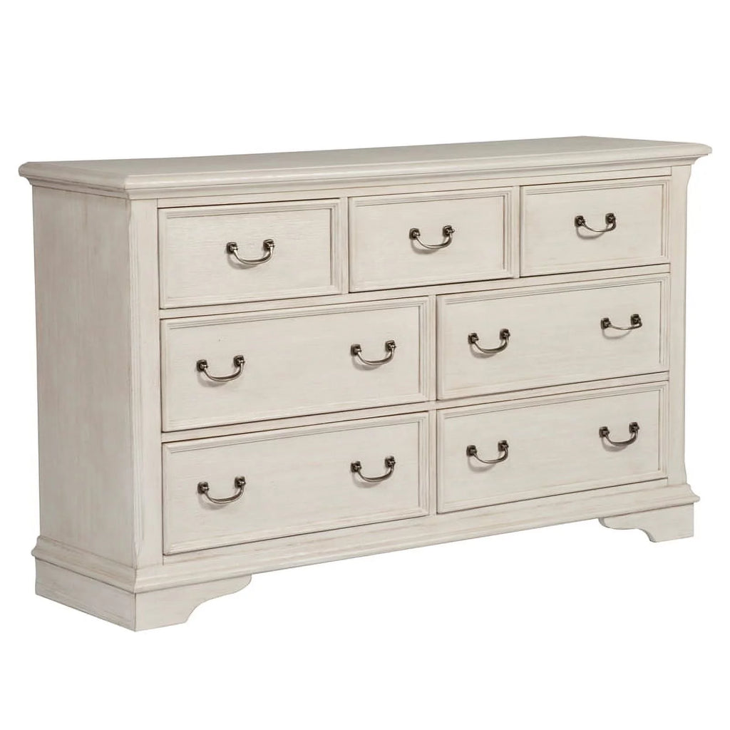 White 7 Drawer Wooden Dresser G9030