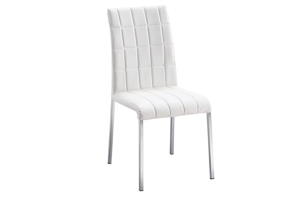 White Glass Top Dining Table Set 7Pcs E46023