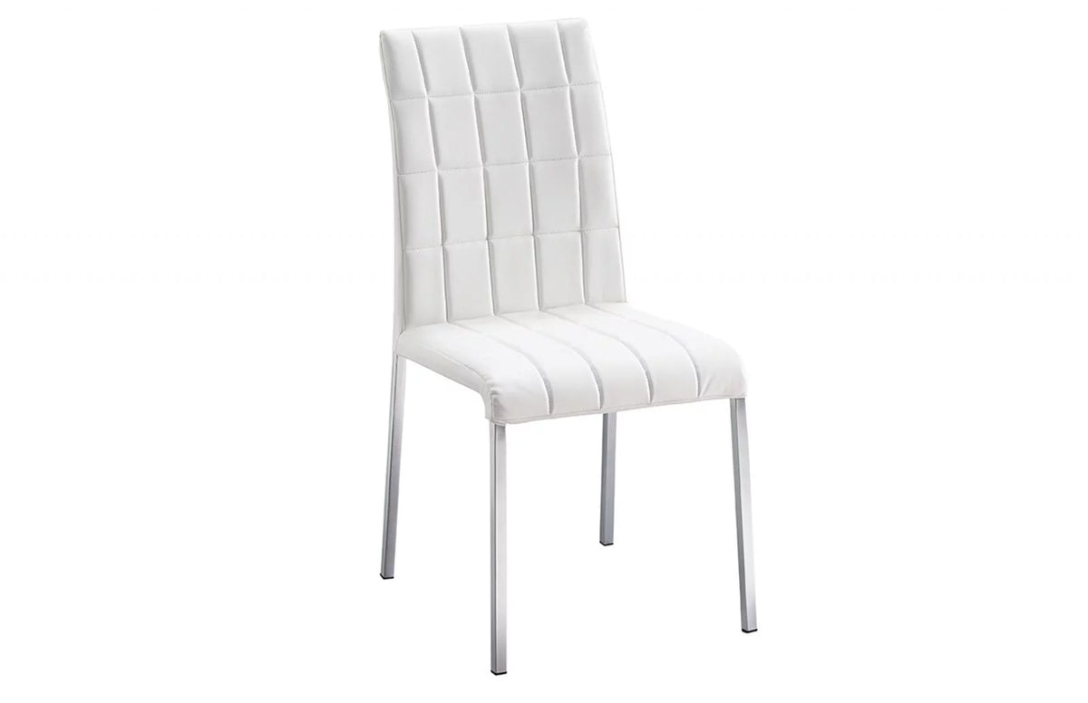 White Glass Top Dining Table Set 7Pcs E46023