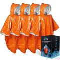 Emergency Poncho 4-Pack Mylar Reversible Thermal Raincoat Blanket T217