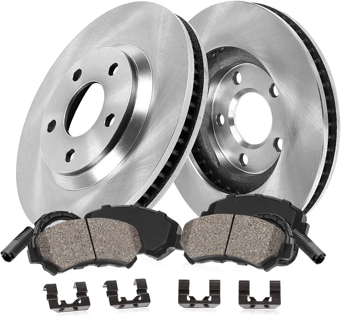 Front Brake Rotors + Ceramic Brake Pads + Hardware + Sensors Q635930