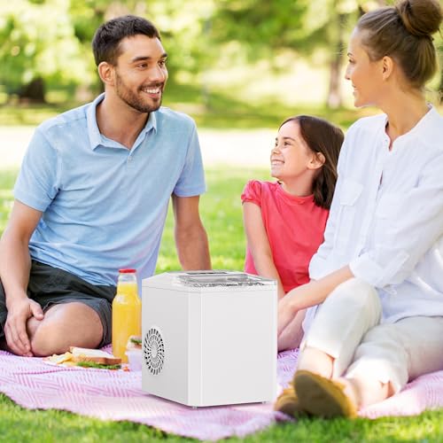 Countertop Ice Maker, 9 Cubes in 6 Mins, 26lbs in 24Hrs, 2 Sizes of Bullet Ice, Auto-Cleaning, Portable Ice Machine with Handle, Basket and Scoop I985794