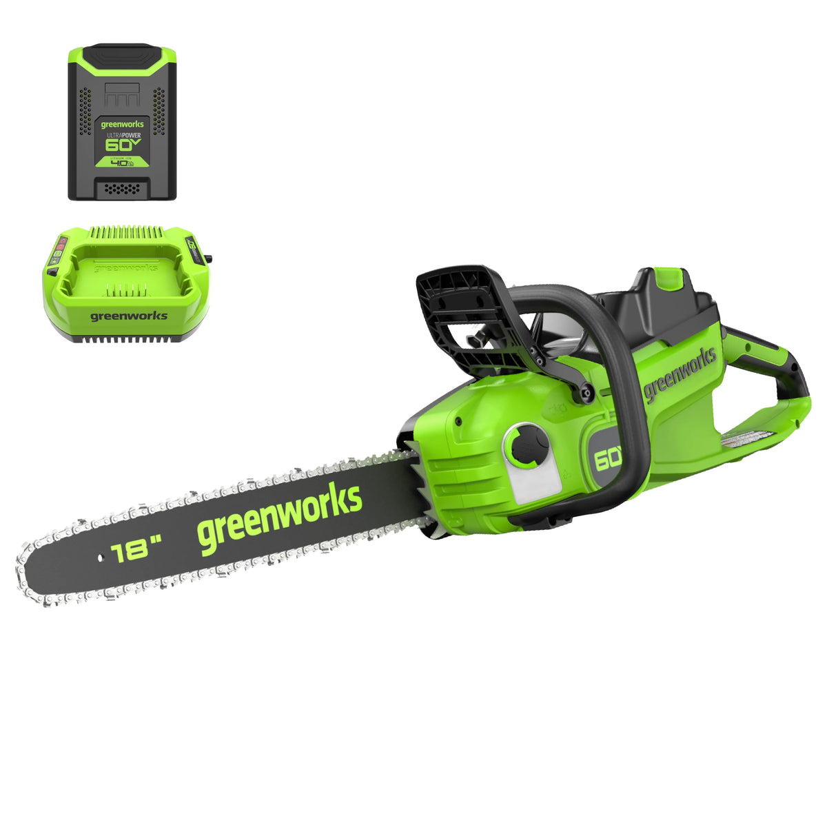 60V 2.0kW Brushless Chainsaw with 4.0 Ah Battery & Charger O209