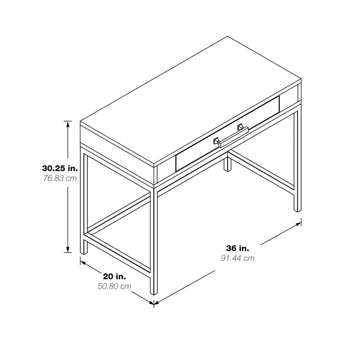 36" Contemporary Wood Writing Desk O5970