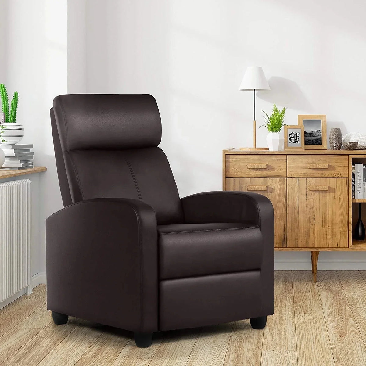 Dark Brown Faux Leather Recliner Chair R940